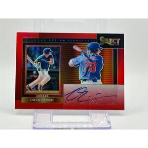 2024 Panini Select Owen Caissie Diamond Action Signature Red Prizm Auto 28/99 SP